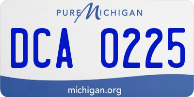 MI license plate DCA0225
