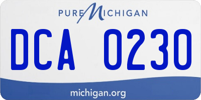 MI license plate DCA0230