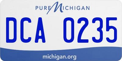 MI license plate DCA0235