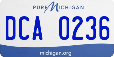 MI license plate DCA0236