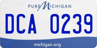 MI license plate DCA0239