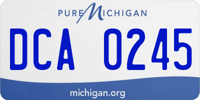 MI license plate DCA0245