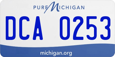 MI license plate DCA0253