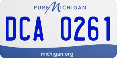 MI license plate DCA0261