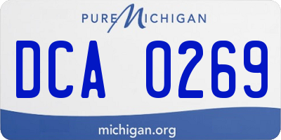 MI license plate DCA0269
