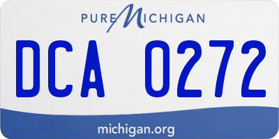 MI license plate DCA0272