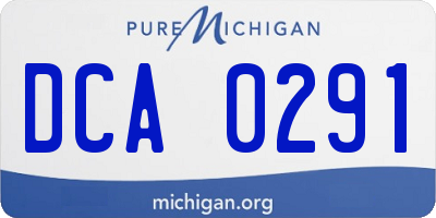 MI license plate DCA0291