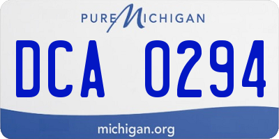 MI license plate DCA0294
