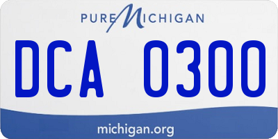 MI license plate DCA0300