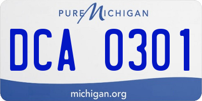 MI license plate DCA0301