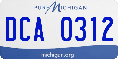 MI license plate DCA0312