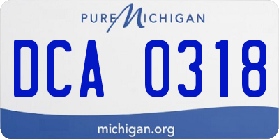 MI license plate DCA0318