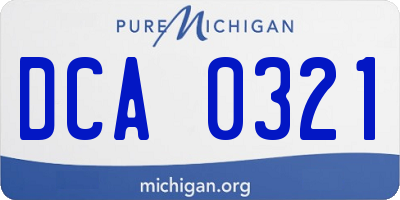 MI license plate DCA0321