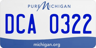 MI license plate DCA0322