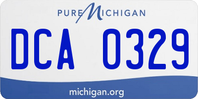 MI license plate DCA0329