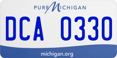 MI license plate DCA0330