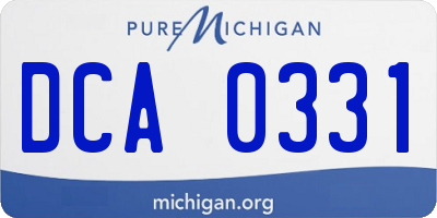 MI license plate DCA0331