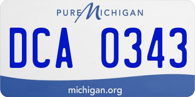 MI license plate DCA0343