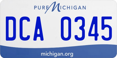MI license plate DCA0345