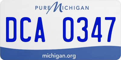 MI license plate DCA0347