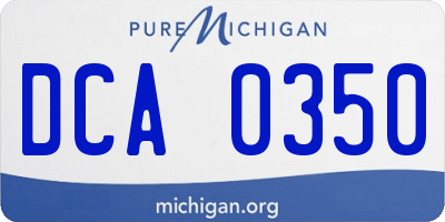 MI license plate DCA0350