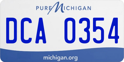 MI license plate DCA0354