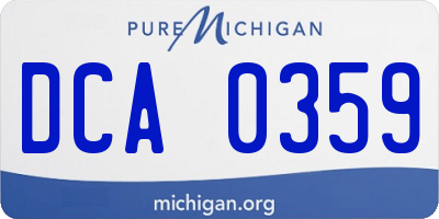 MI license plate DCA0359