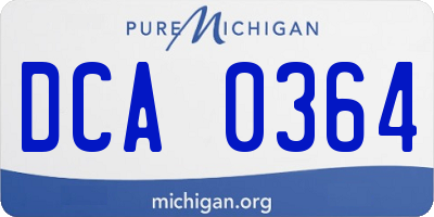 MI license plate DCA0364
