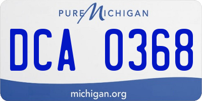 MI license plate DCA0368