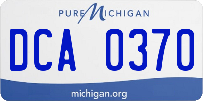 MI license plate DCA0370