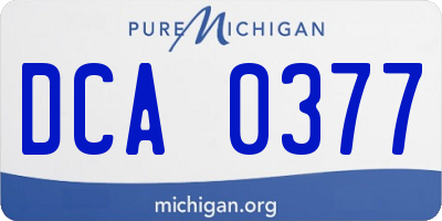 MI license plate DCA0377