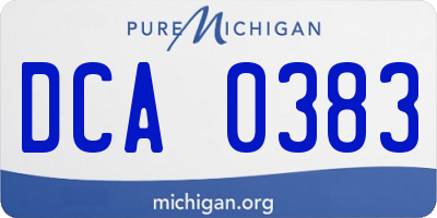 MI license plate DCA0383