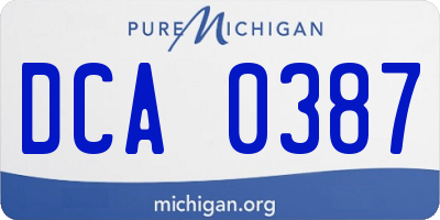 MI license plate DCA0387