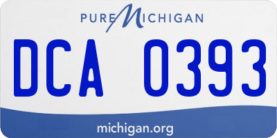 MI license plate DCA0393