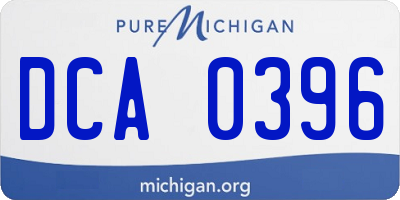 MI license plate DCA0396