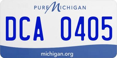 MI license plate DCA0405