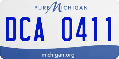 MI license plate DCA0411