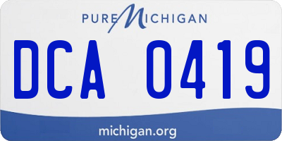 MI license plate DCA0419