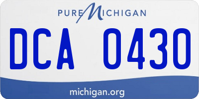 MI license plate DCA0430