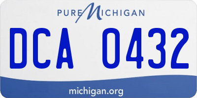 MI license plate DCA0432