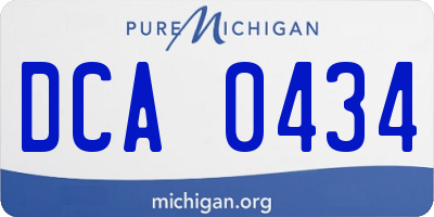 MI license plate DCA0434