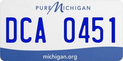 MI license plate DCA0451