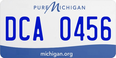 MI license plate DCA0456