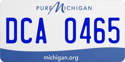 MI license plate DCA0465