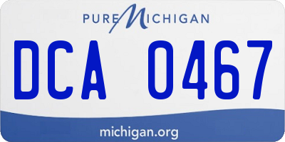 MI license plate DCA0467