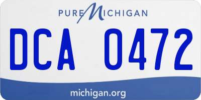 MI license plate DCA0472