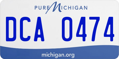 MI license plate DCA0474