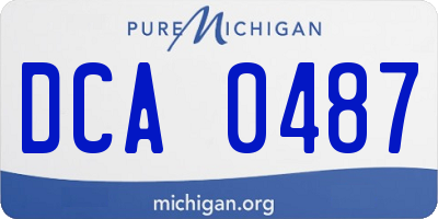 MI license plate DCA0487