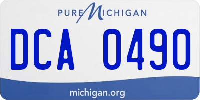 MI license plate DCA0490