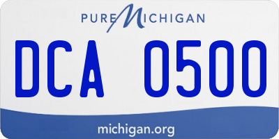 MI license plate DCA0500
